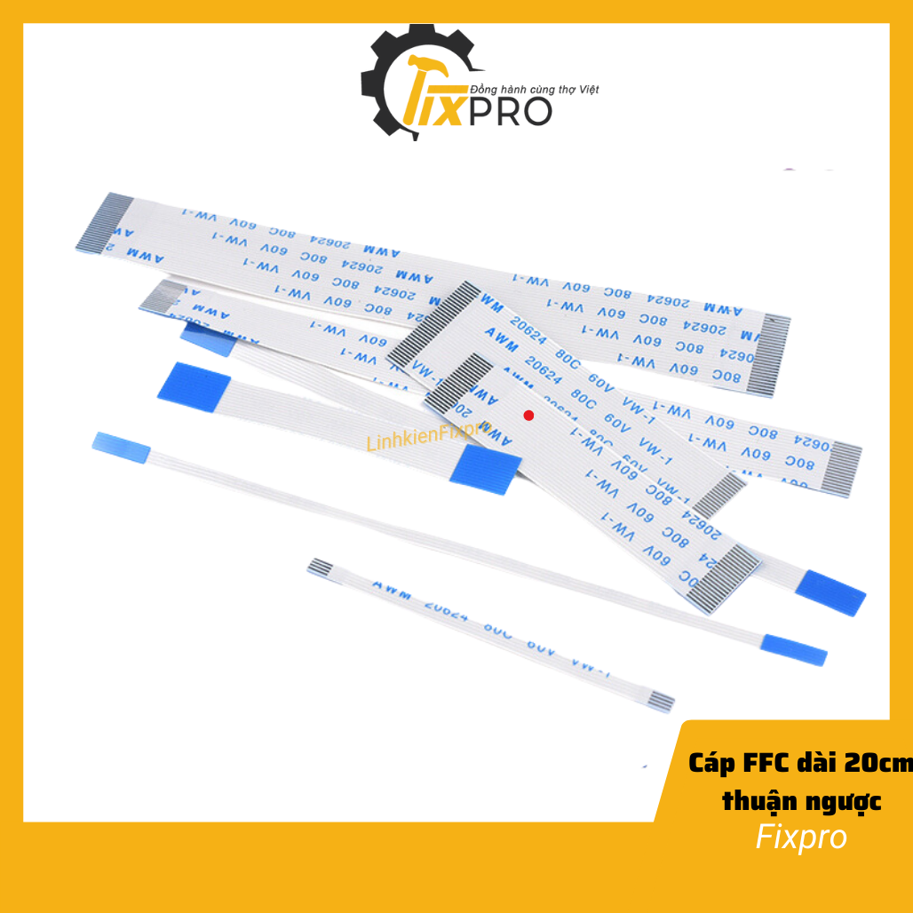Cáp FFC 18P thuận 0.5mm dài 20cm ( túi 5 chiếc ) - Fixpro