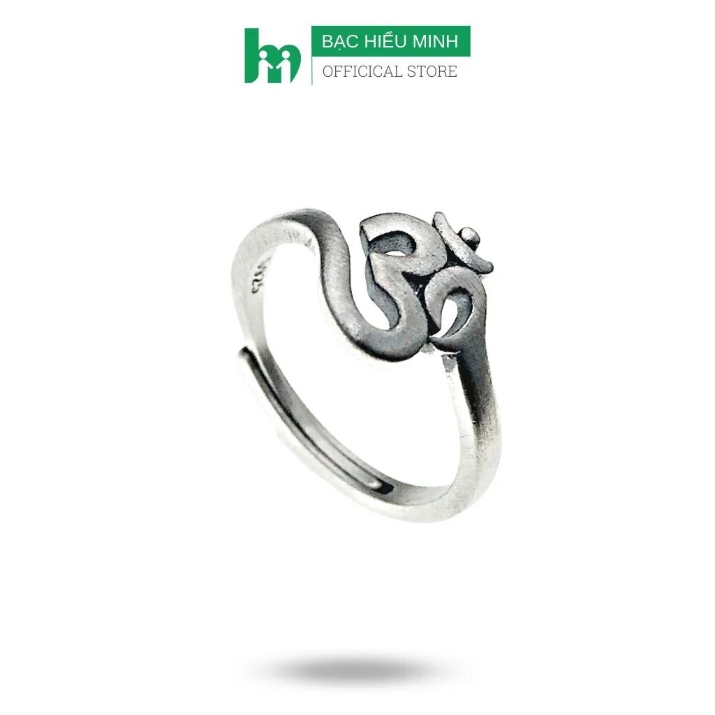 Nhẫn nữ bạc thái 925 chữ om mani padme hum bạc hiểu minh nu491