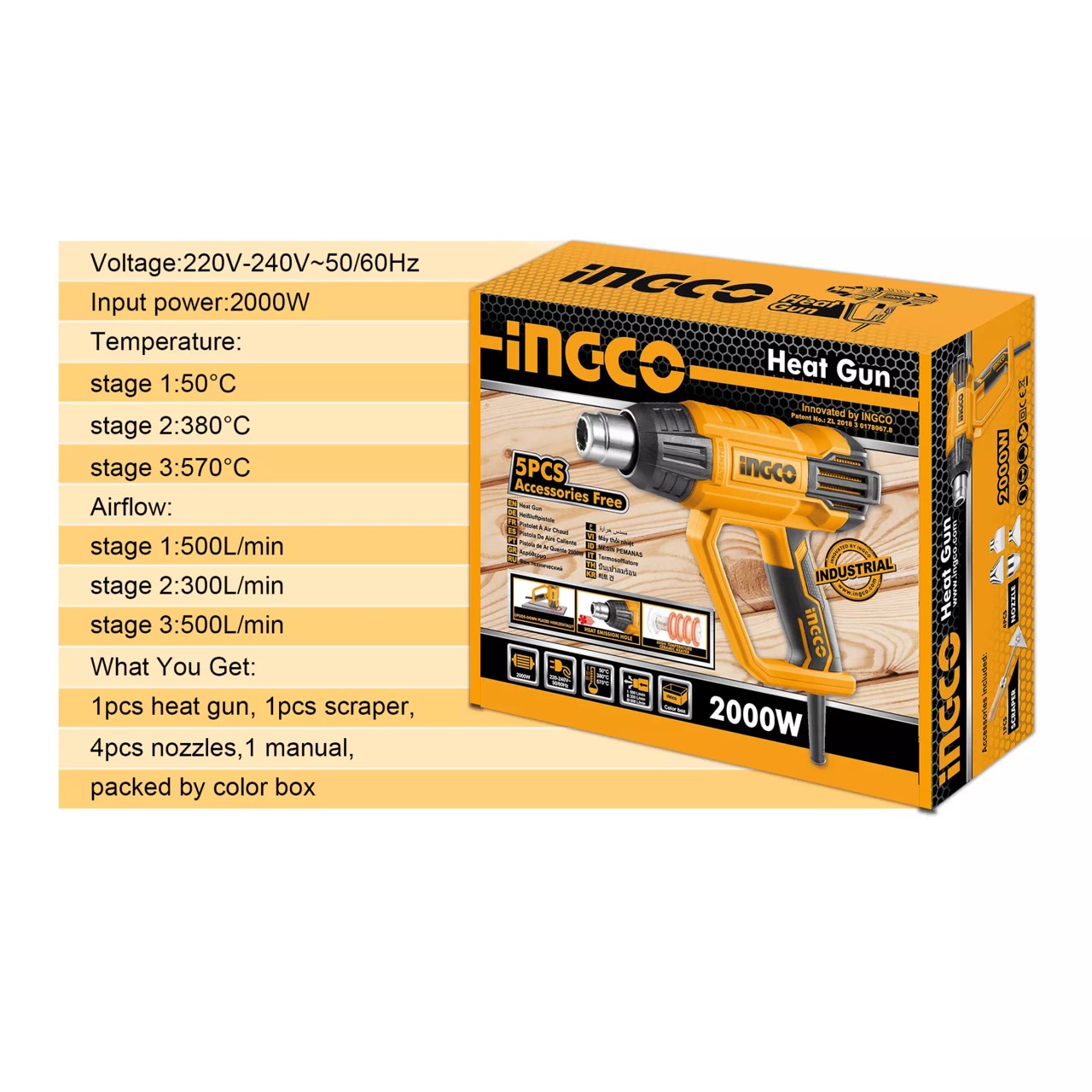 [HCM]MÁY KHÒ NHIỆT INGCO 2000W HG200028