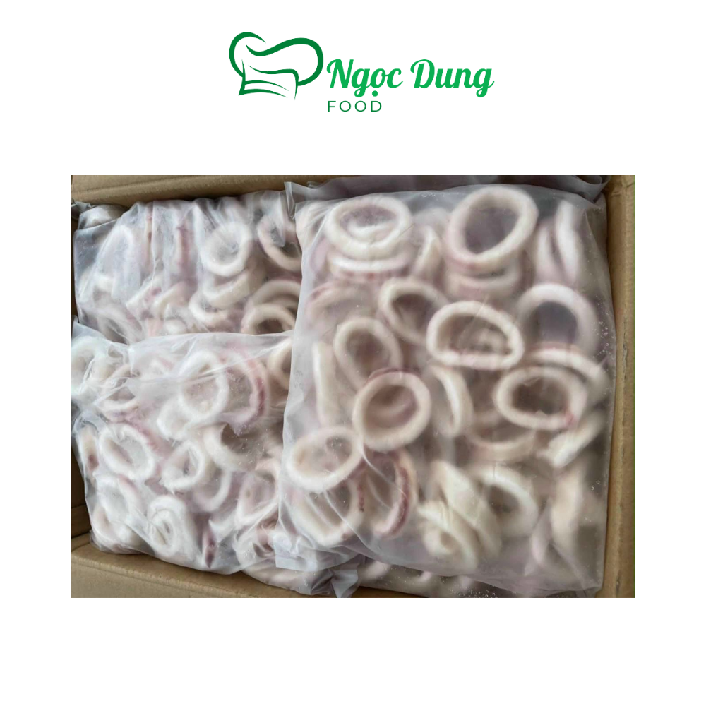 Mực cắt khoanh, mực vòng bịch 1kg net 5 (giao 2h tphcm)
