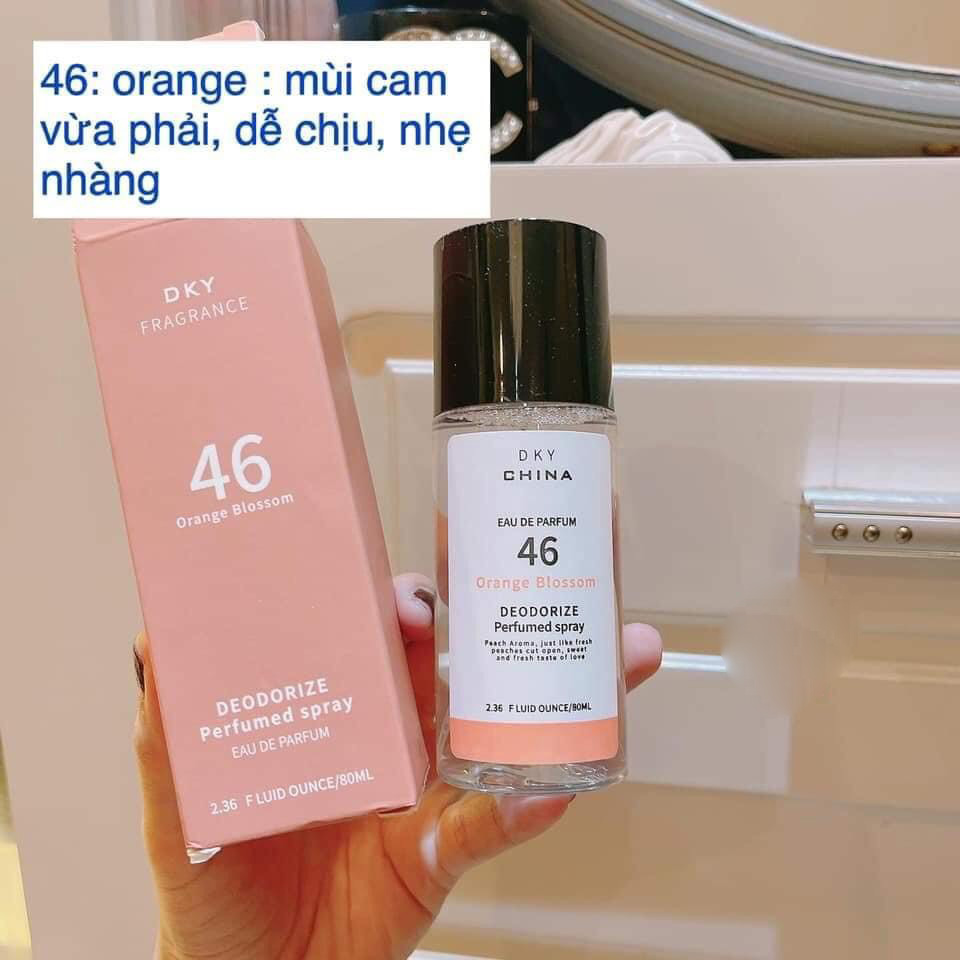 SIÊU HOT Xịt thơm quần áo quốc dân DKY  tránh muỗi đốt 80ml  (chống được cả muỗi) gồm 6 mùi