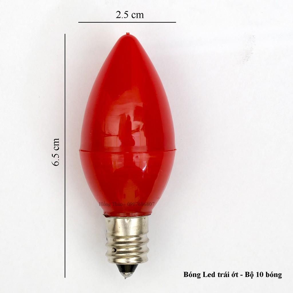 Bộ 10 bóng led ớt trang trí bàn thờ ( Led trái ớt )