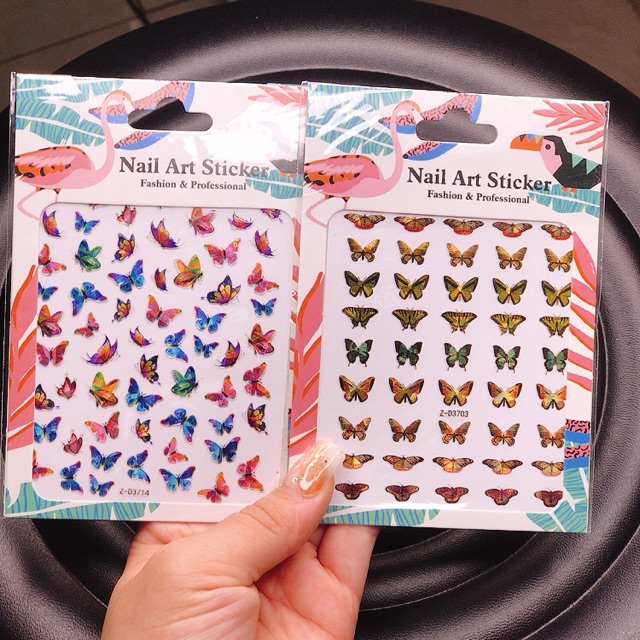 Sticker hoa bướm dán móng 21 đến 40