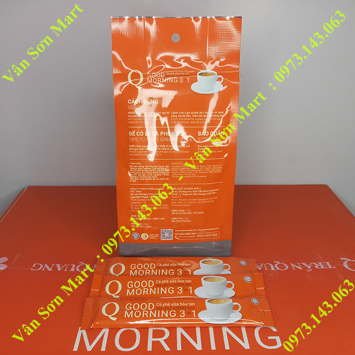 Cà phê sữa (loại 12 gói nhỏ) bịch 240g Good morning Trần Quang