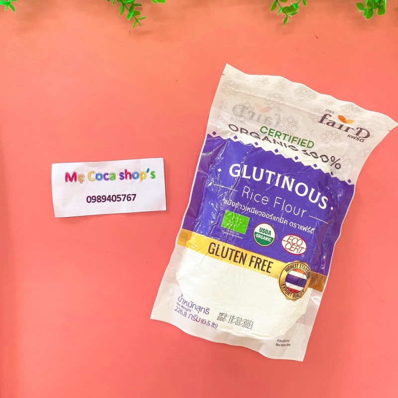 Bột Gạo Nếp Organic (tách lẻ 100g) date 9/2023