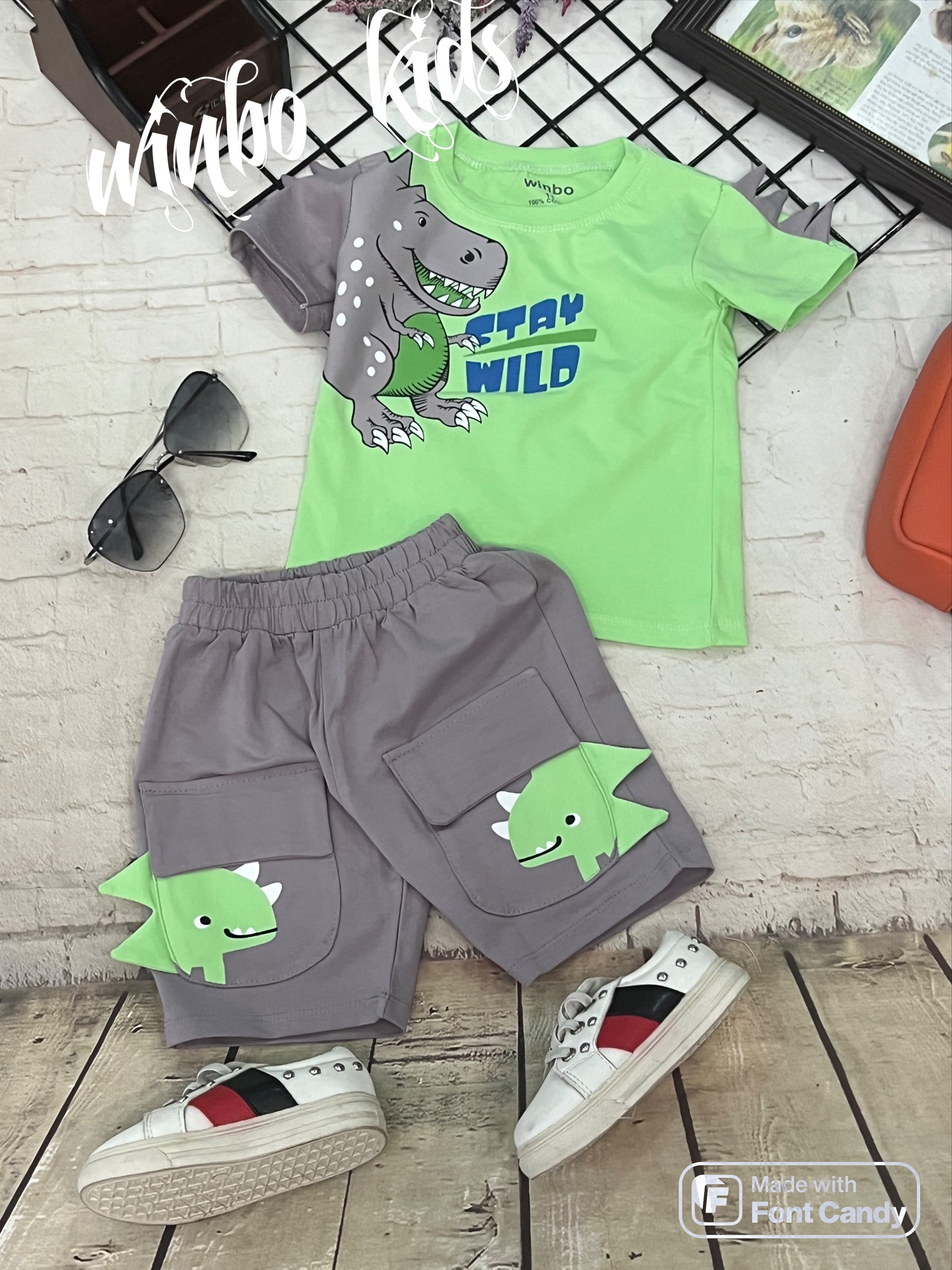 Đồ bộ bé trai in hình khủng long