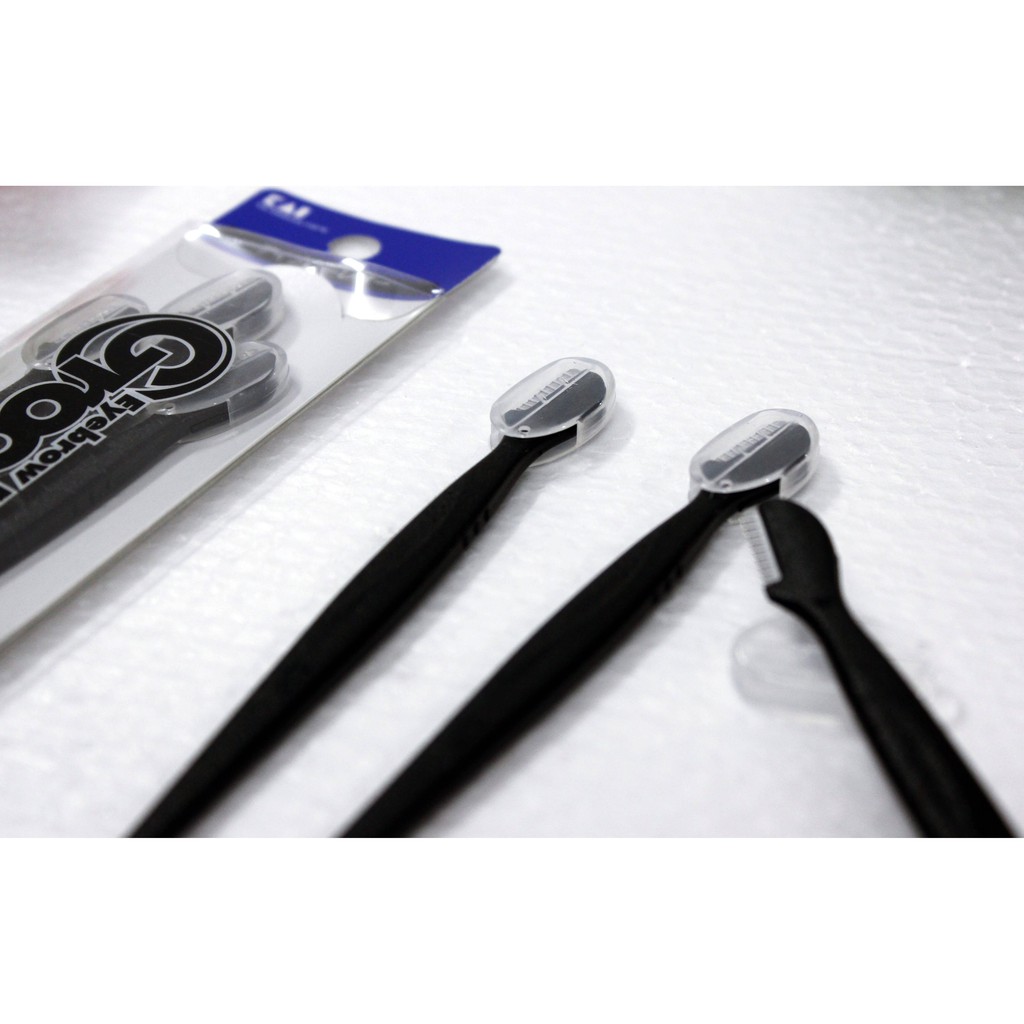 Set 3 Dạo Cạo Lông Mày Cán Dài Kai (Màu Đen)