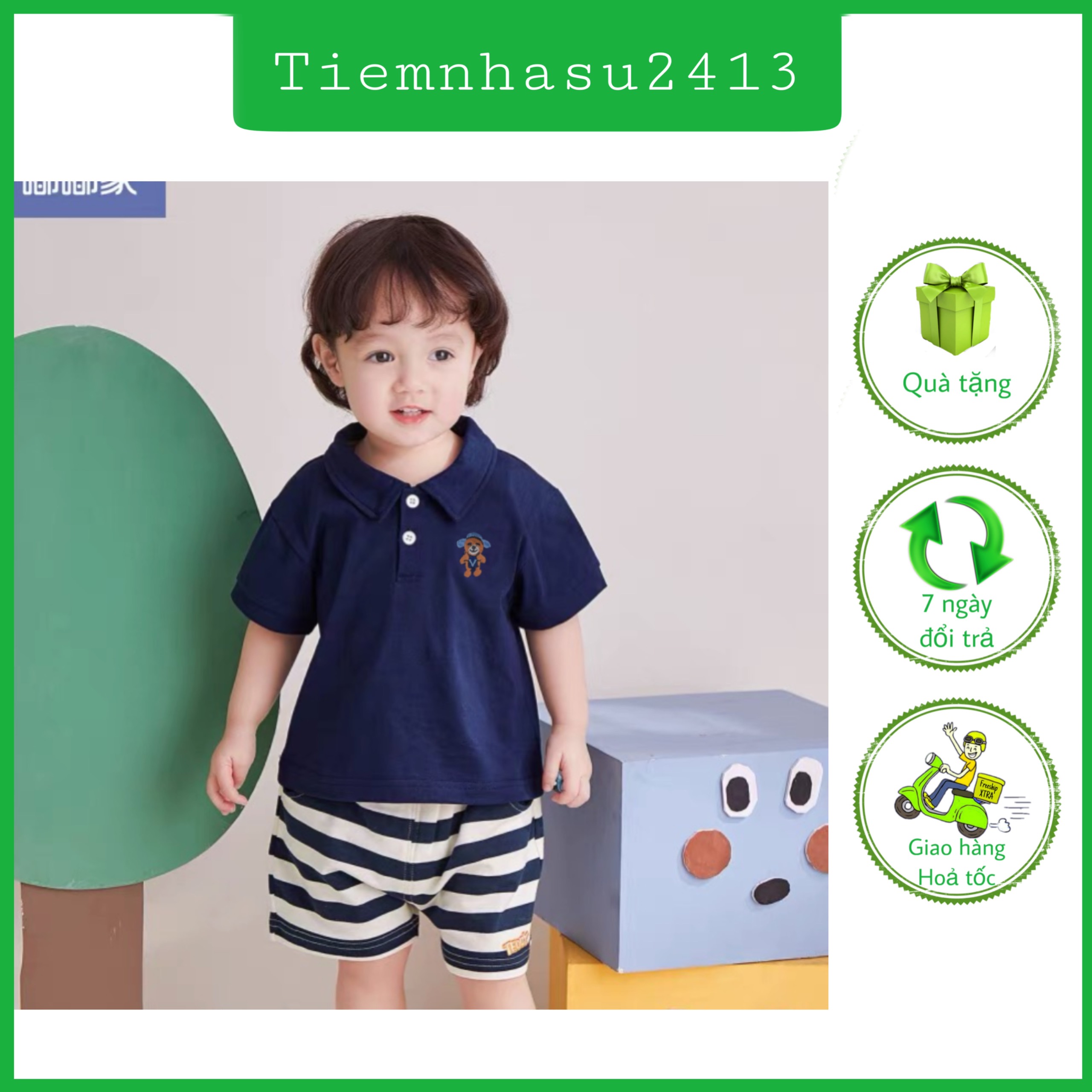 Áo thun polo, áo cá sấu, áo cổ bẻ cho bé trai bé gái - tiệm nhà su