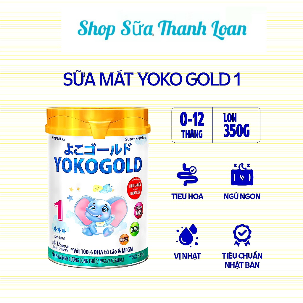 (HSD T5-2026) COMBO 6 LON Sữa Bột YOKOGOLD 1 - Hộp Thiếc 350g (Cho Trẻ Từ 0 - 1 Tuổi).