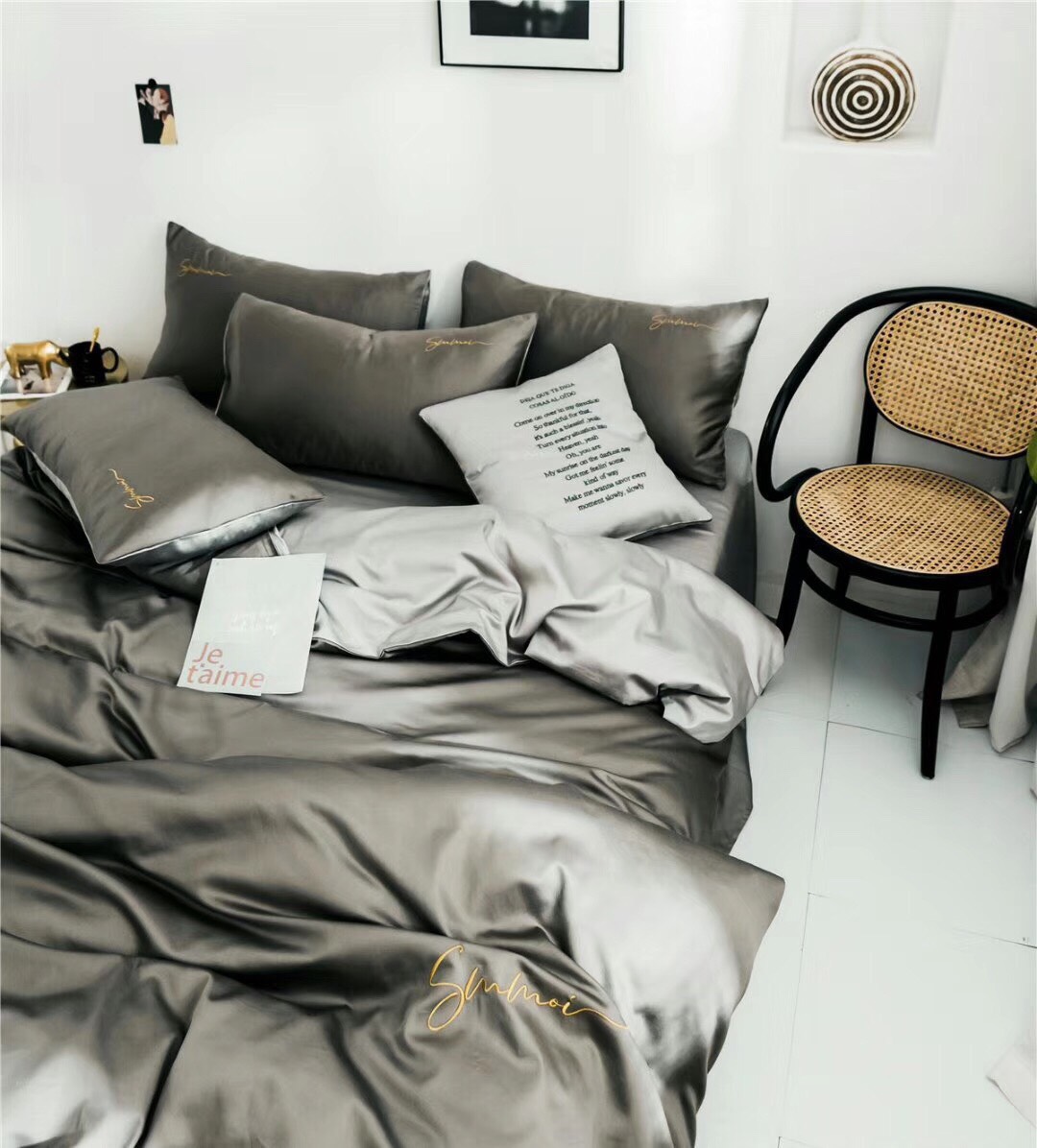 Bộ Chăn Ga Gối Lụa Sumoi 60s nhập khẩu cao cấp (mẫu y hình)