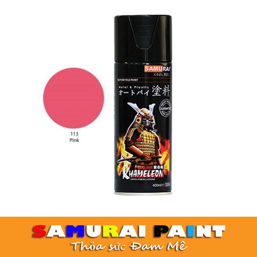 Sơn samurai màu hồng -  Chai sơn màu hồng 113 sơn xịt samurai