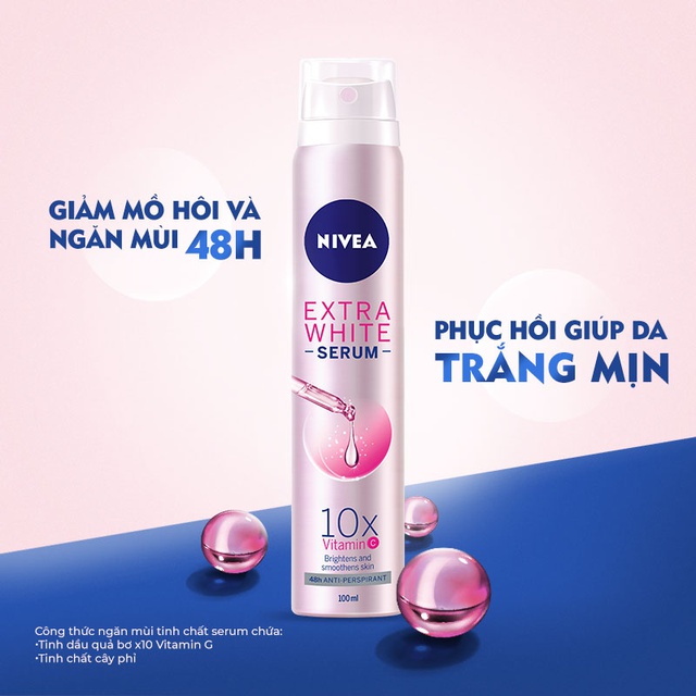 xịt ngăn mùi serum trắng Mịn NIVEA 100ml