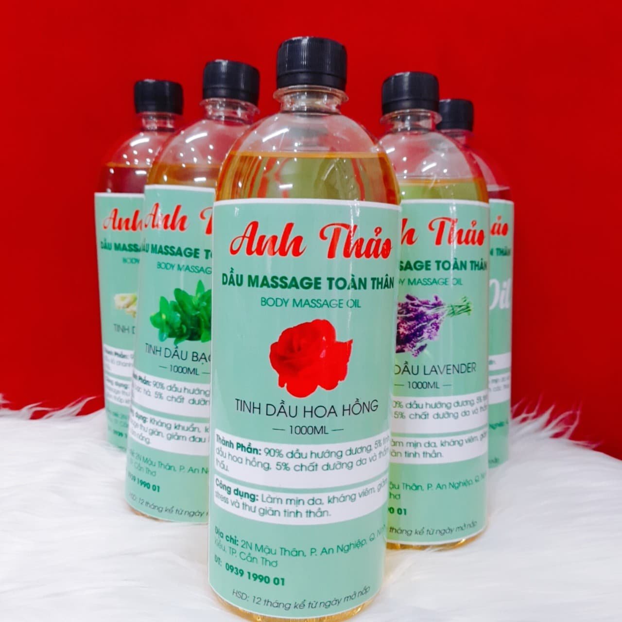 DẦU MASSAGE BODY HOA HỒNG ANH THẢO 1000ML