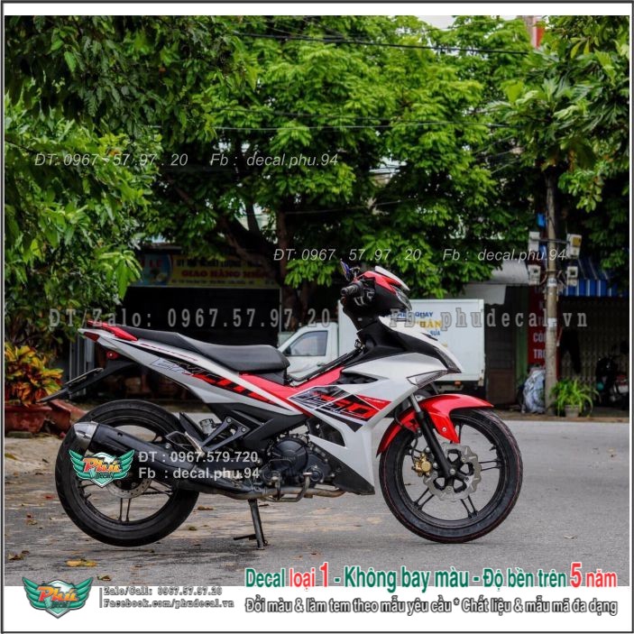 Tem rời ex exciter 150 đỏ trắng mẫu 2020 hàng loại 1.