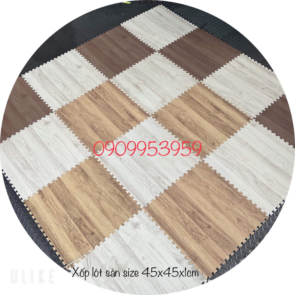 Thảm xốp vân gỗ lót sàn 45×45cm