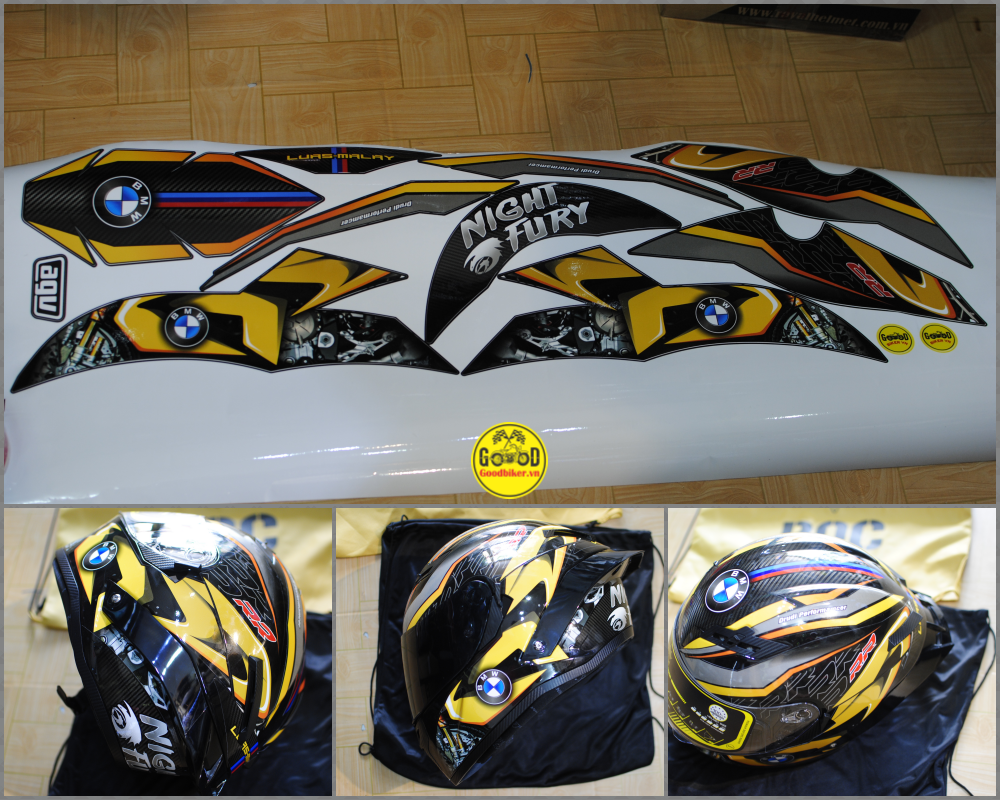 Tem BMW dán mũ Fullface