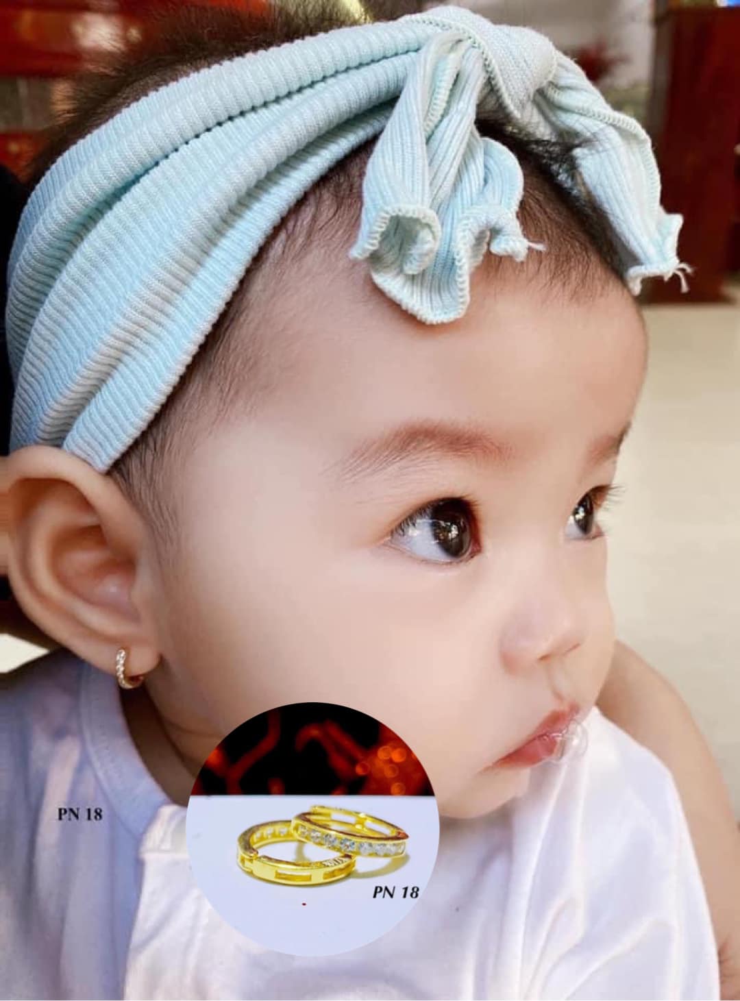1 chiếc khuyên tai vàng tây cỡ 7mm, 9mm, khuyên đeo vành tai, khuyên cho bé, khuyên đeo lõ 1, khuyên tai nam, khuyên 1 hàng đá, khuyên trơn