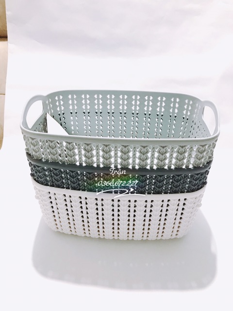 [Mã LIFEXANH03 giảm 10% đơn 500K] Giỏ nhựa đan Hàn Quốc Sâu lồng đủ size(lớn-đại khách ib shop)