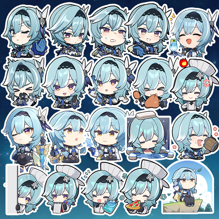 [Genshin Impact] Sticker Eula - Chibi eula ( set 20 pcs)