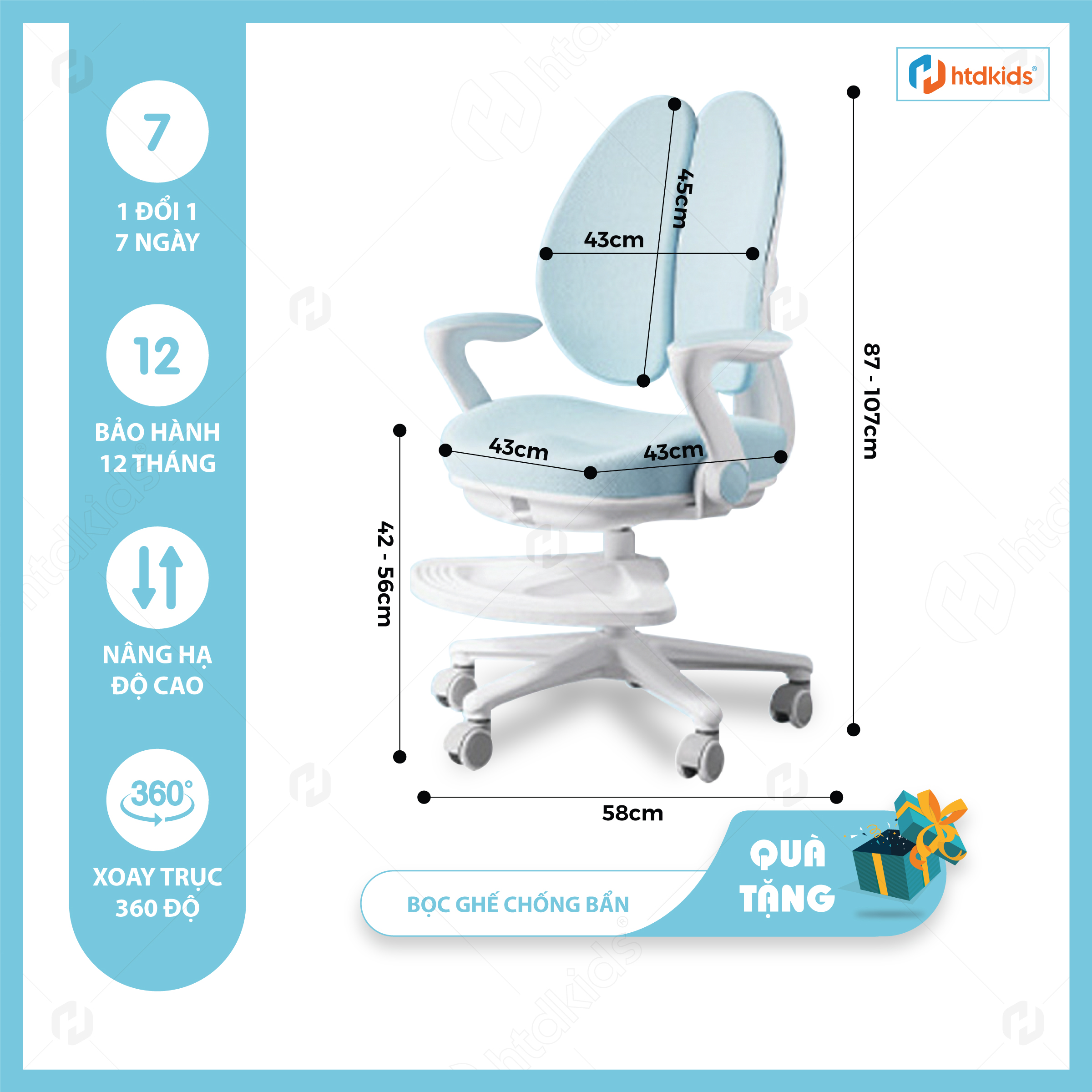 Seat intelligent learning advanced anti hunchback htdkids fq9-pro rose drop height, backrest disqualification ergonomic