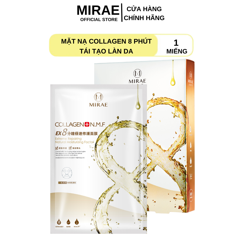 Mặt Nạ Mirae Ex8 Phút 1 Miếng Tái Tạo Da Giảm Kích Ứng - Collagen Cung Cấp Ẩm Cho Da Căng Bóng