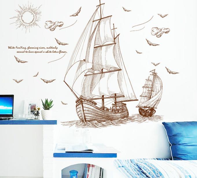 [HCM]Decal trang trí Thuyền Tranh lớn nhỏ.