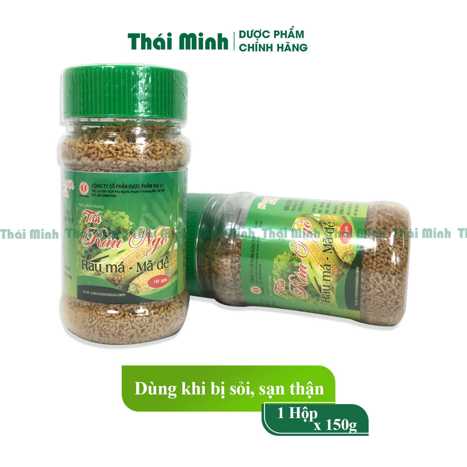 Trà râu ngô rau má mã đề, lọ 150g bột hòa tan hỗ trợ lợi tiểu, thanh nhiệt, ngừa sỏi thận của Dược Đại Uy