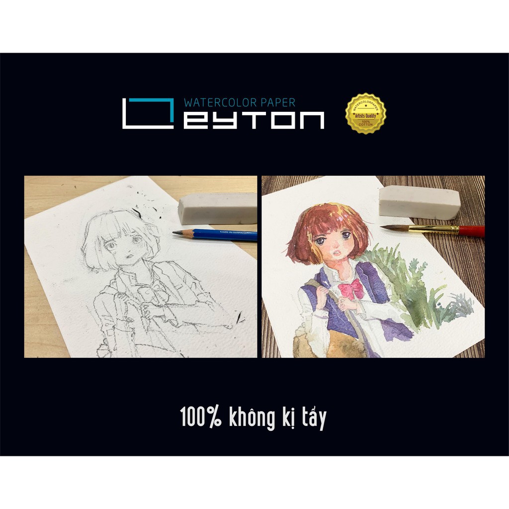 [HCM]Giấy Vẽ Màu Nước LEYTON Cotton