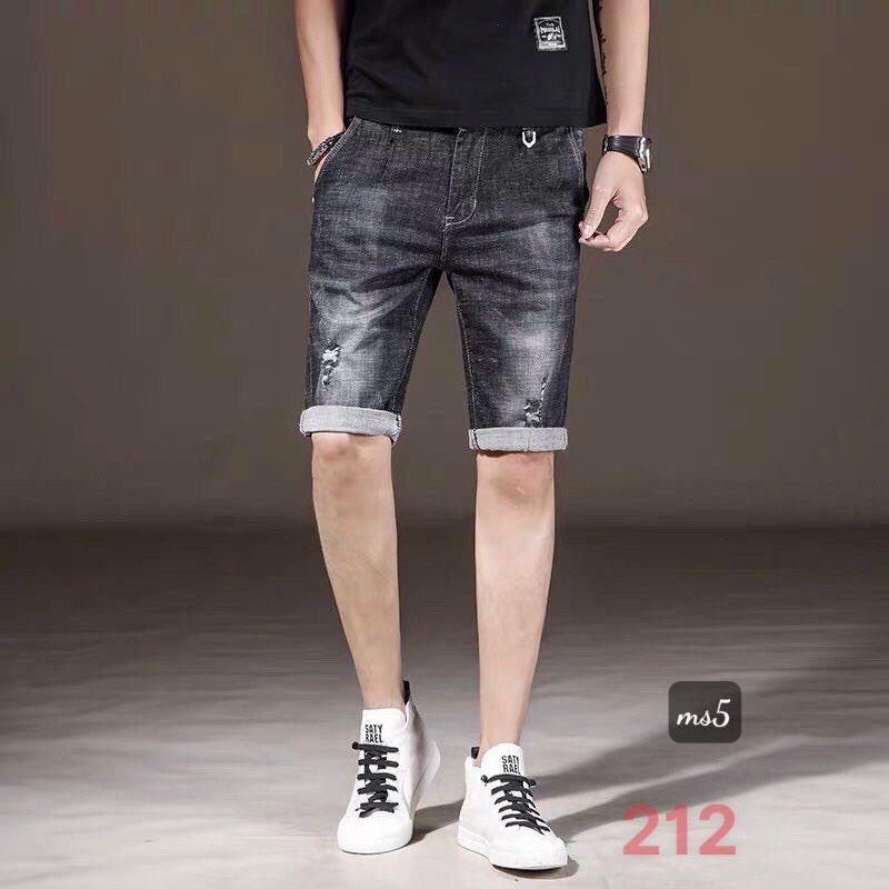 [HCM]Quần short jean nam cao cấp - quần jean lửng nam họa tiết - quần ngố jean rách co giãn chất đẹp xuất sắc thời trang cheryshop94 cr212