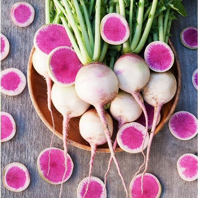 Hạt giống củ cải tròn da trắng tím ruột đỏ giống ngắn ngày PSV90 | Phởms Market