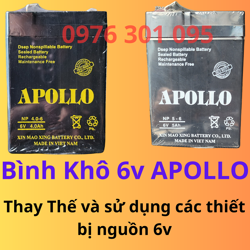 [HONJIANDA] Bình Ắc Quy Khô 6V-5A