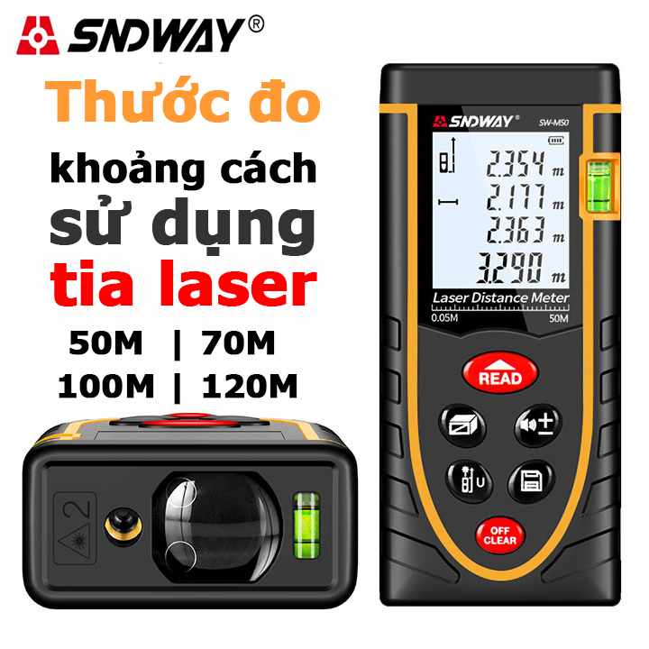 Thước đo khoảng cách bằng tia laser SNDWAY SW-M40/M50/M60/M70/M80/M100/M120 40m 50m 60m 70m 80m 100m 120m