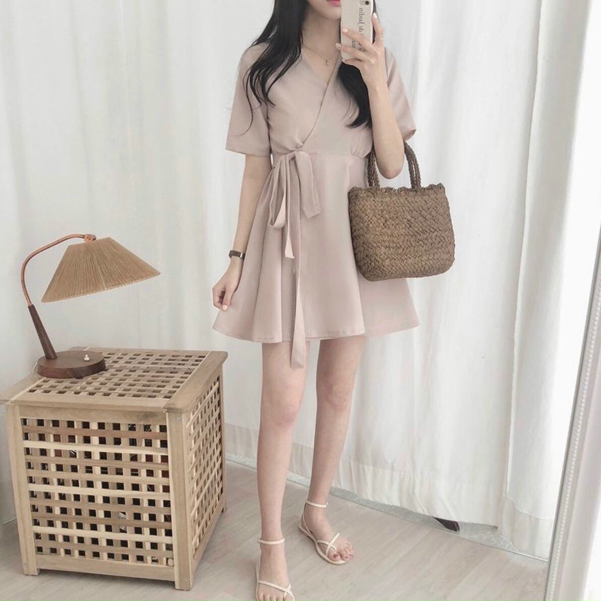 Đầm đắp tà thắt eo 3 màu
