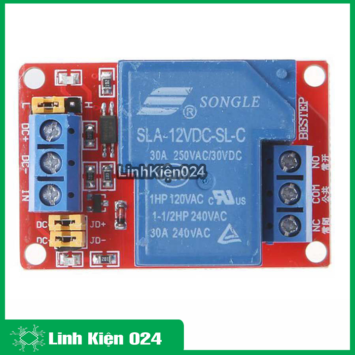 Module relay 30a 250vac high / low 1 kênh 12vdc