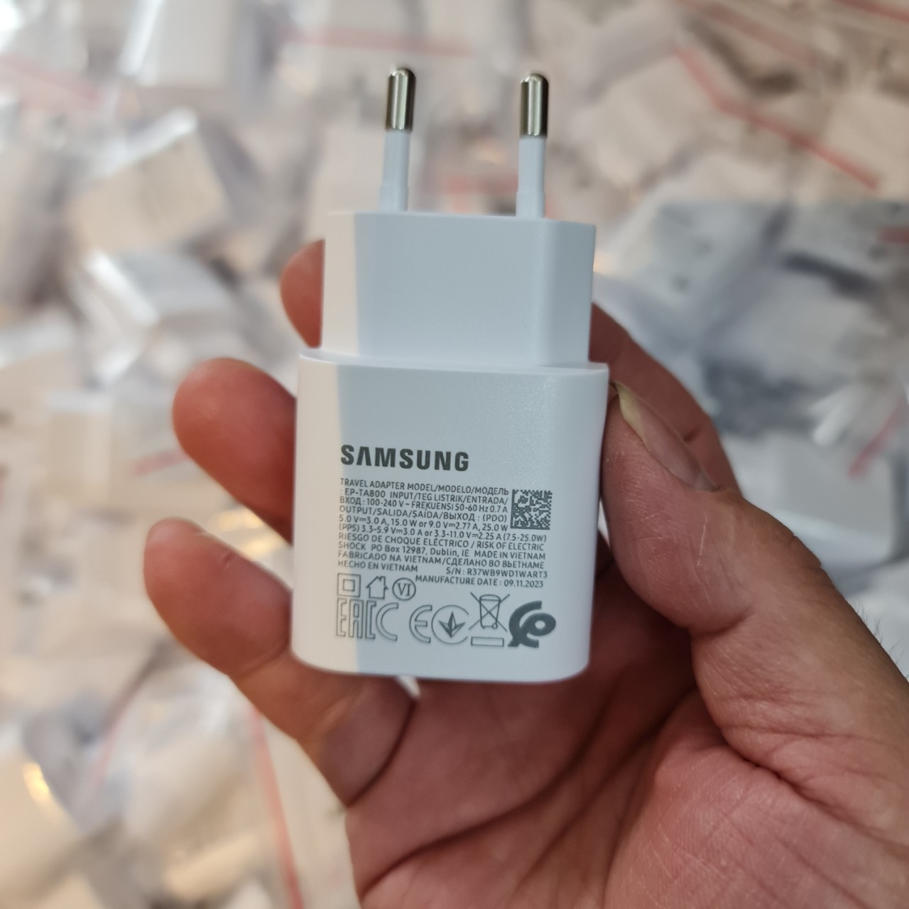 cóc sạc, củ sạc samsung 25W zin bóc máy BH 12 tháng