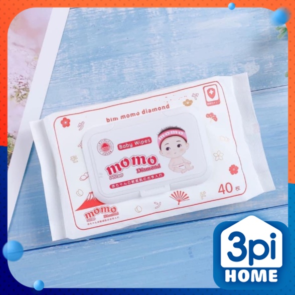 ( FREESHIP ) Khăn ướt/Giấy ướt không mùi MOMOTARO/MOMO DIAMOND (1 bịch /60 tờ rút)