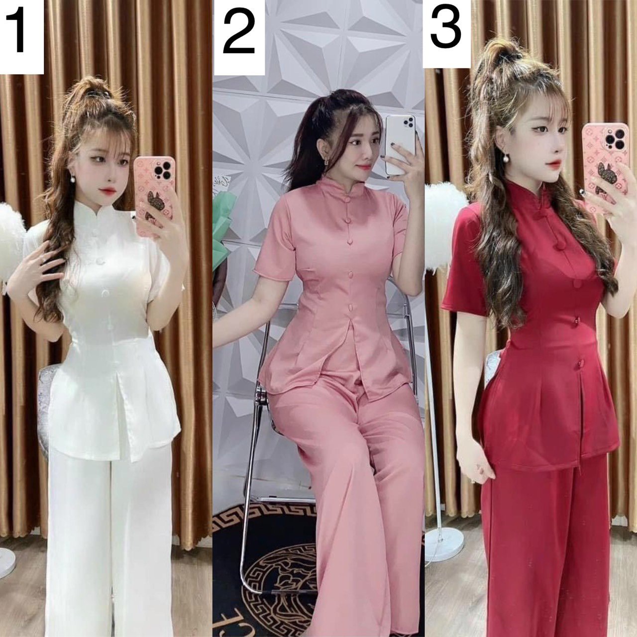 Set Đồ Đi Chùa Thêu Chất Vải Lụa Cao Cấp L11