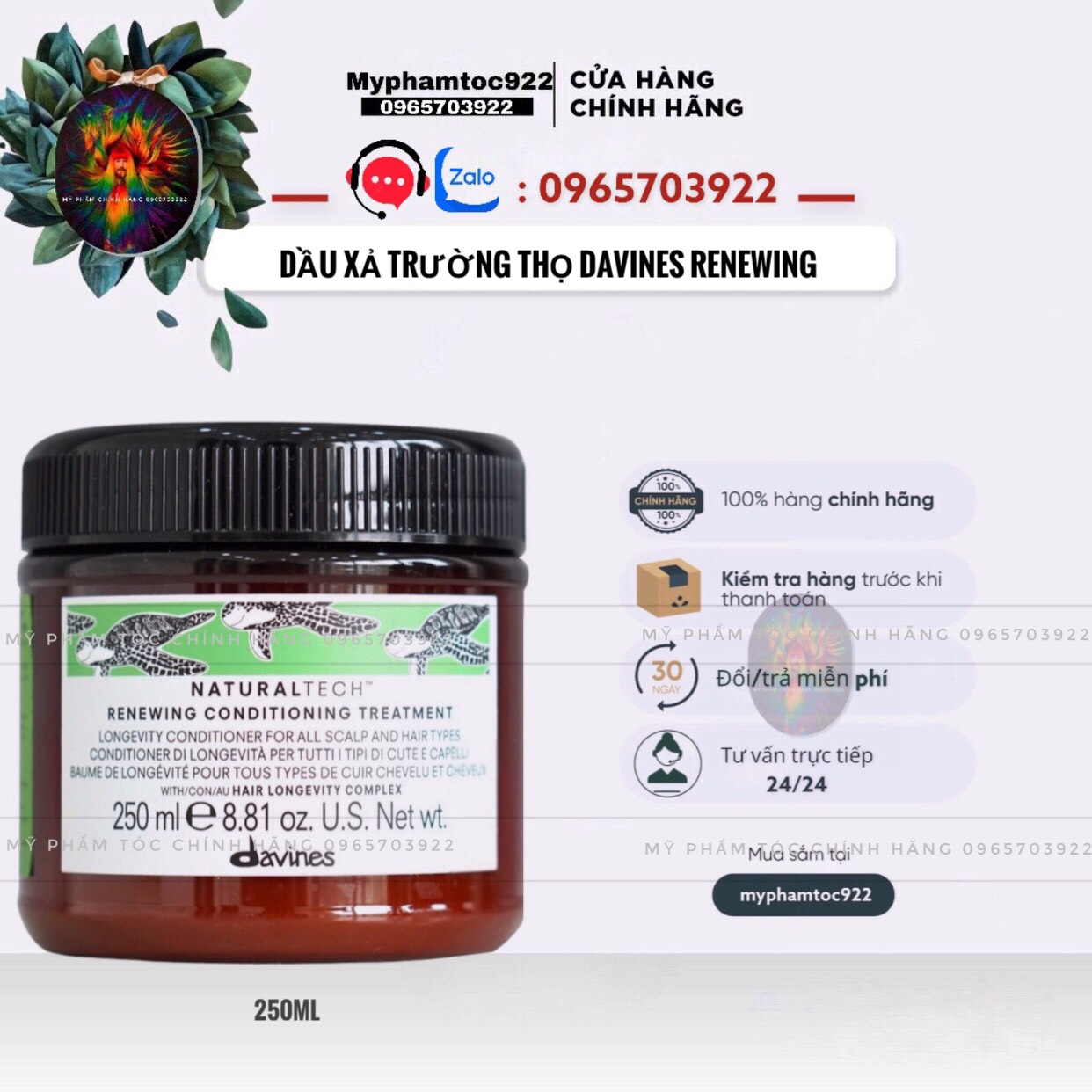 Dầu xả trường thọ davines renewing 250ml chính hãng