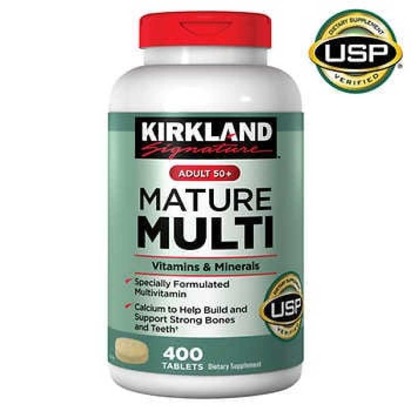 Viên uống vitamin trên 50 tuổi Kirkland Signature Adult 50+ Mature Multi Vitamins & Minerals, 400 Tablets cao cấp
