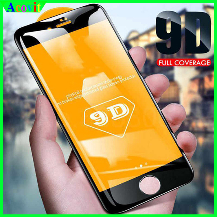 " Kính cường lực 9D IPhone 7 Plus " _ FULL Màn Hình _ Độ Cứng 9H _ Anh thật Sản Phẩm _ ( Tặng kèm bộ giấy lau Màn hình) Acovit"