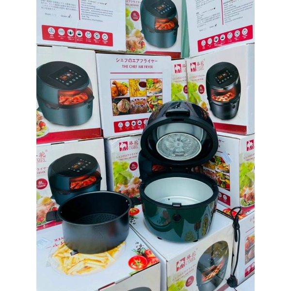 NỒI CHIÊN KHÔNG DẦU CAMEL THẾ HỆ MỚI 8L - KHÔNG DẦU, KHÔNG MÙI, KHÔNG KHÓI - AN TOÀN, TIỆN LỢI - NÚM CƠ, CỬA KÍNH TIỆN LỢI
