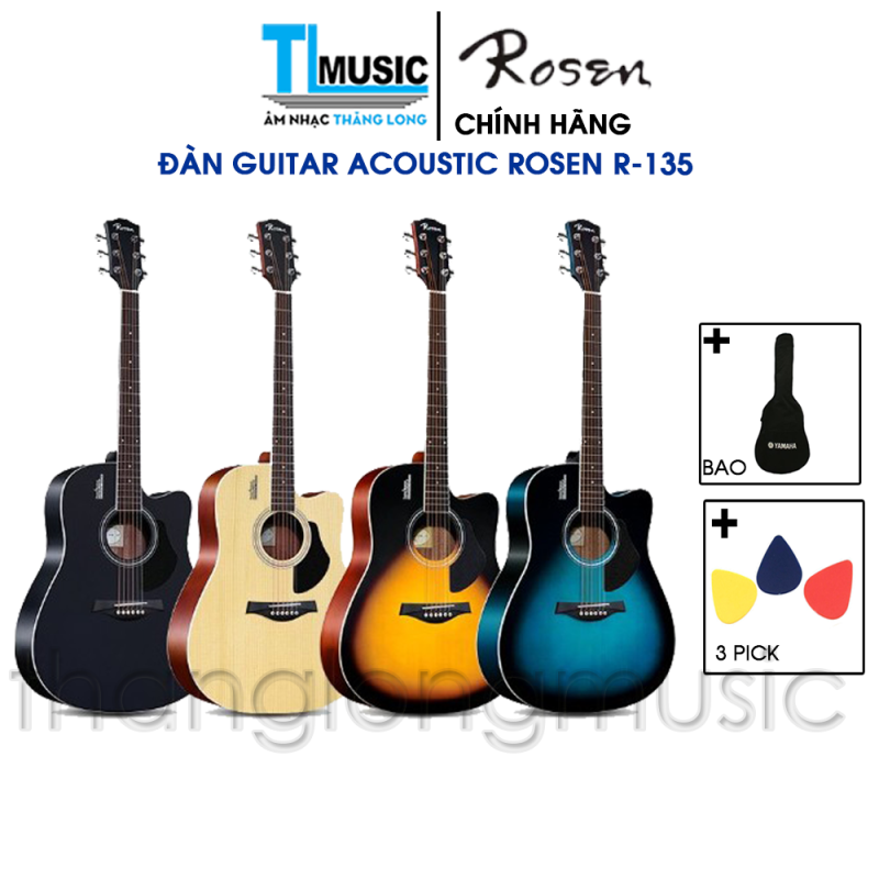 [Chính Hãng] Đàn Guitar Acoustic Rosen R135 - Acoustic Guitar Rosen R-135 (Tặng Kèm Bao và Pick Gảy)