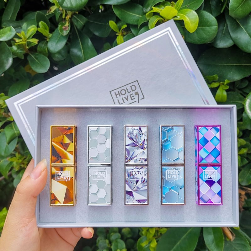 Set 5 son sáp Hold Live magic cube dream vỏ pha lê siêu đẹp(Như Hình)