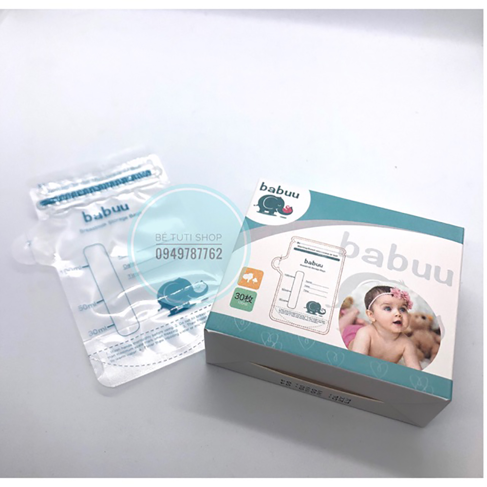 Túi trữ sữa Babuu hộp 30 túi 100ml