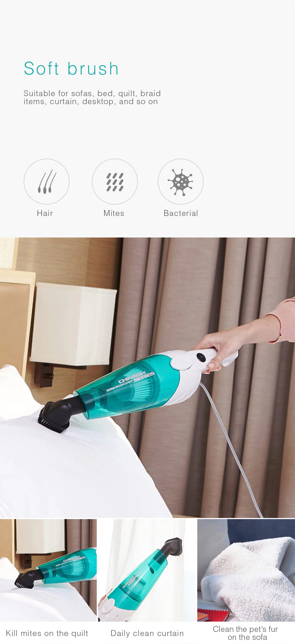 (MixHome HCM) Cây hút bụi mini cầm tay Deerma DX118C (Hàng chính hãng - bản nâng cấp 600W BH 12 tháng)
