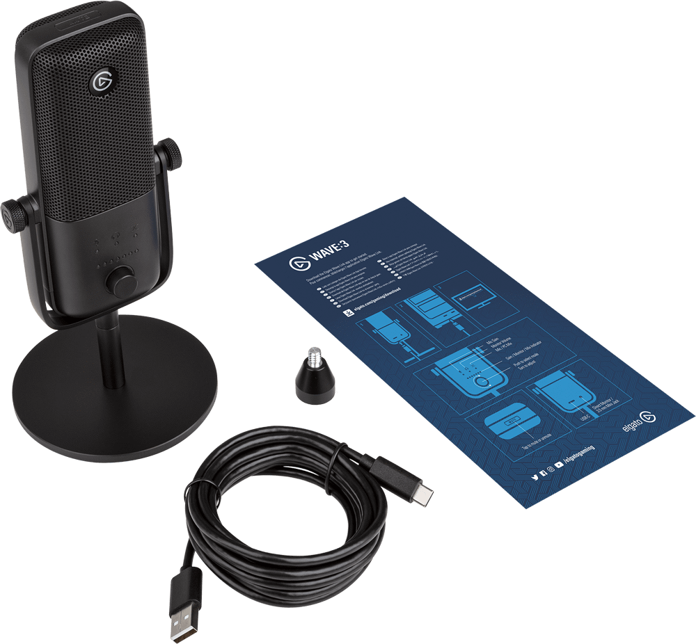 Thiết bị thu âm thanh Microphone Elgato Wave 3 10MAB9901