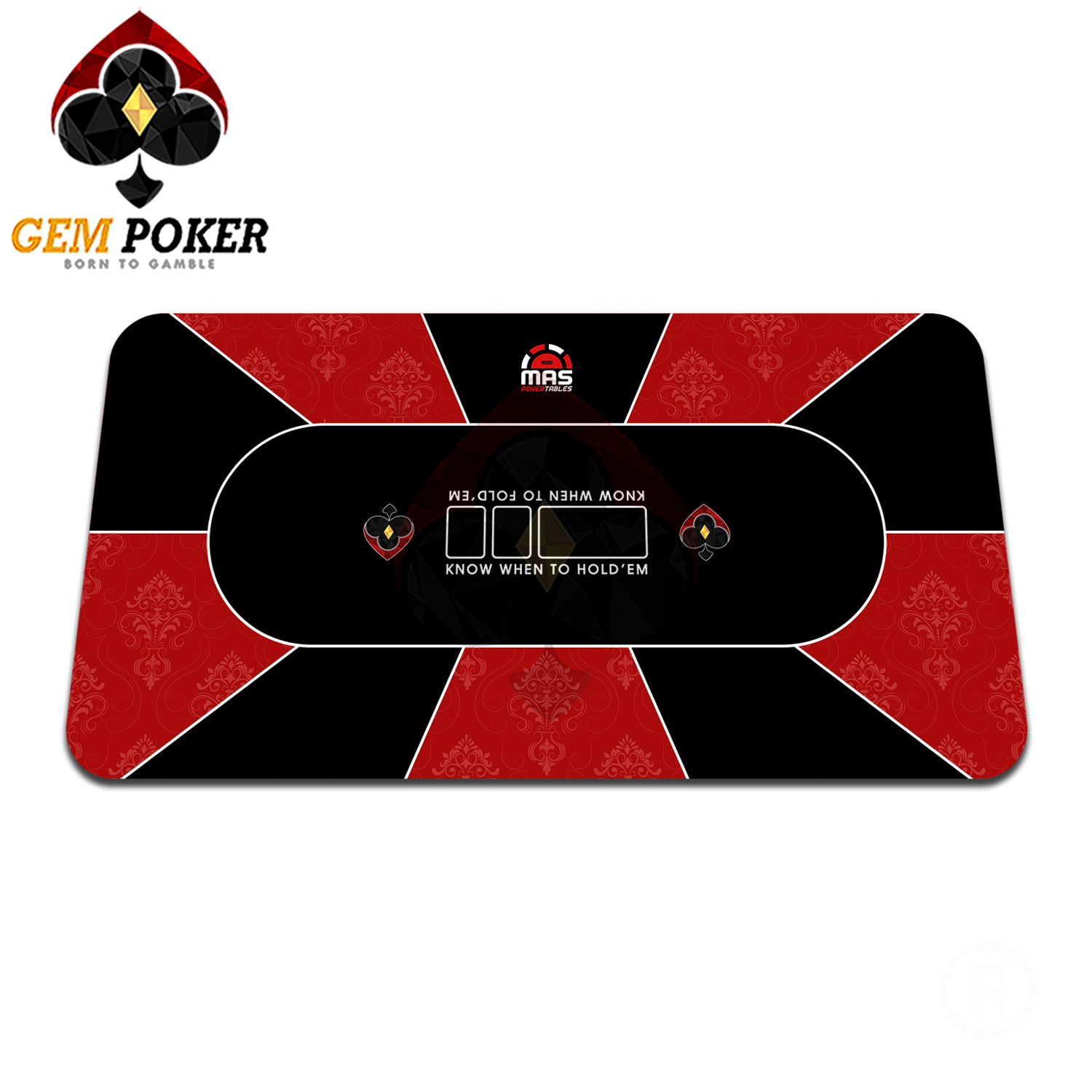 THẢM POKER TEXAS GEM RED 180x90CM CAO CẤP