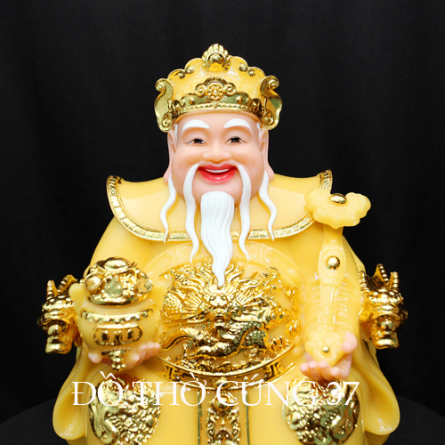 [ CAO 25 CM ] THẦN TÀI THỔ ĐỊA PHÚ QUÝ - MÀU VÀNG [ COMPOSITE + BỘT ĐÁ  ]