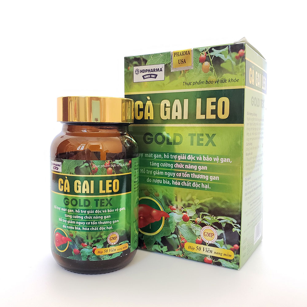 [HCM]Viên uống bổ gan Cao Cà Gai Leo Gold Tex mát gan giải độc gan hạ men gan - Hộp 50 viên thành phần cà gai leo diệp hạ châu giảo cổ lam rau má atiso