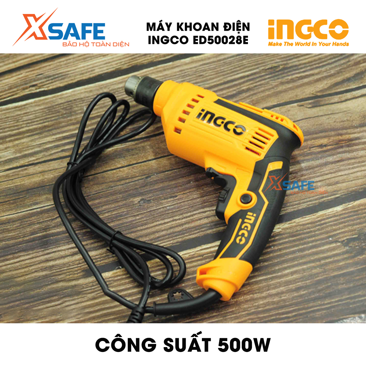 Electric drill convenient, compact, electric drill 500W-10mm ingco ED50028E. Speed change; switch reversal; packing in color box is widely used genuine [xsafe]